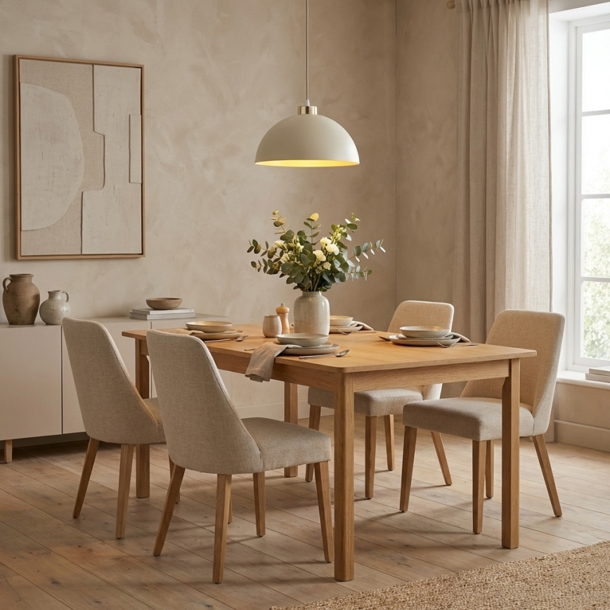 BRILAGI - Lámpara colgante con cable MOON 1xE27/60W/230V Ø 30 cm beige/dorado