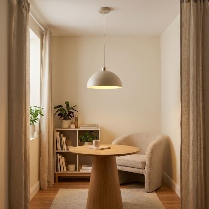 BRILAGI - Lámpara colgante con cable MOON 1xE27/60W/230V Ø 30 cm beige/dorado