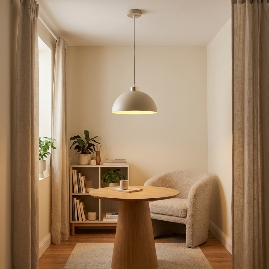 BRILAGI - Lámpara colgante con cable MOON 1xE27/60W/230V Ø 30 cm beige/dorado