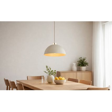 BRILAGI - Lámpara colgante con cable MOON 1xE27/60W/230V Ø 30 cm beige/dorado