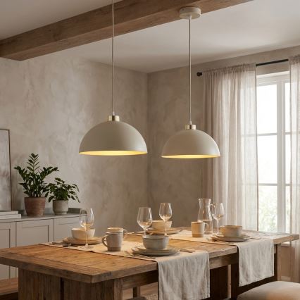 BRILAGI - Lámpara colgante con cable MOON 1xE27/60W/230V Ø 30 cm beige/dorado
