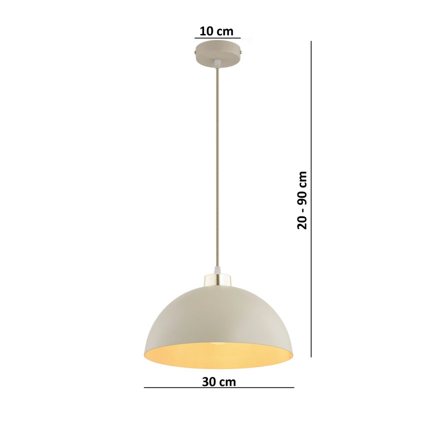 BRILAGI - Lámpara colgante con cable MOON 1xE27/60W/230V Ø 30 cm beige/dorado