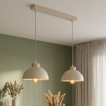 Brilagi - Lámpara colgante con cable MOON 2xE27/60W/230V beige/dorado