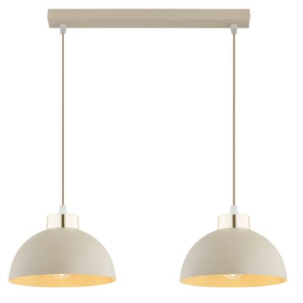 Brilagi - Lámpara colgante con cable MOON 2xE27/60W/230V beige/dorado