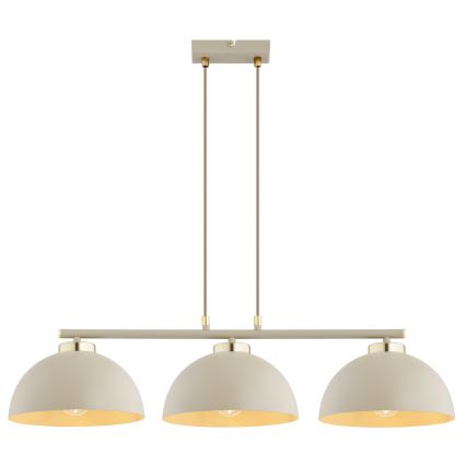 Brilagi - Lámpara colgante con cable MOON 3xE27/60W/230V beige/dorado