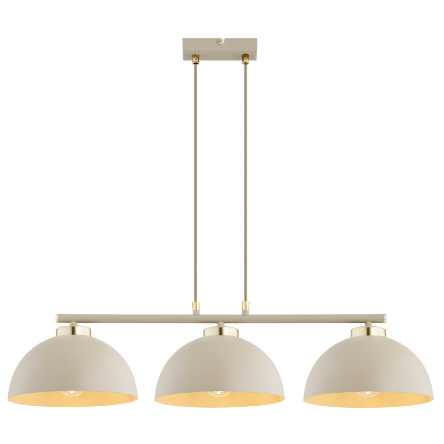Brilagi - Lámpara colgante con cable MOON 3xE27/60W/230V beige/dorado