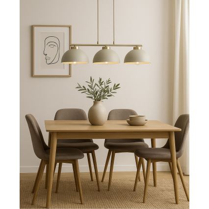 Brilagi - Lámpara colgante con cable MOON 3xE27/60W/230V beige/dorado