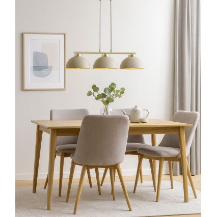 Brilagi - Lámpara colgante con cable MOON 3xE27/60W/230V beige/dorado