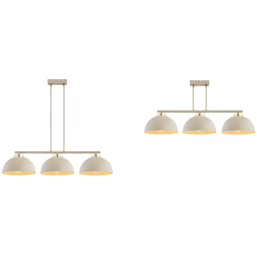 Brilagi - Lámpara colgante con cable MOON 3xE27/60W/230V beige/dorado