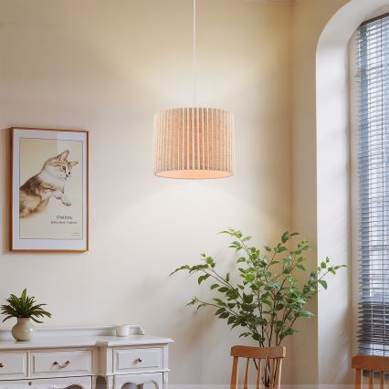 Brilagi - Lámpara colgante con cable NORDIC WAVE 1xE27/15W/230V Ø 32 cm lino/blanco