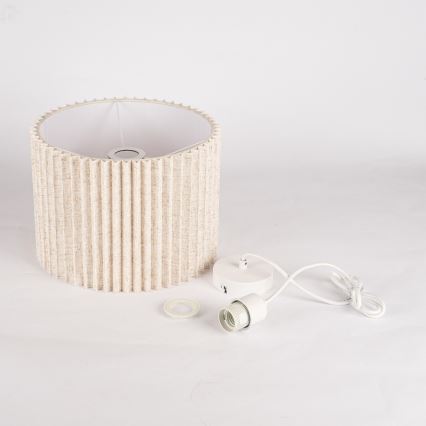 Brilagi - Lámpara colgante con cable NORDIC WAVE 1xE27/15W/230V Ø 32 cm lino/blanco