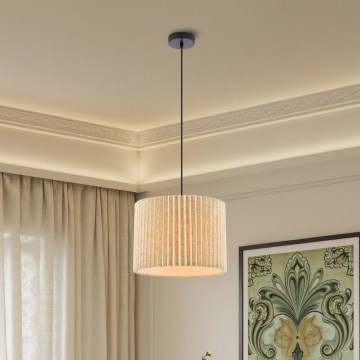 Brilagi - Lámpara colgante con cable NORDIC WAVE 1xE27/15W/230V Ø 32 cm lino/negro