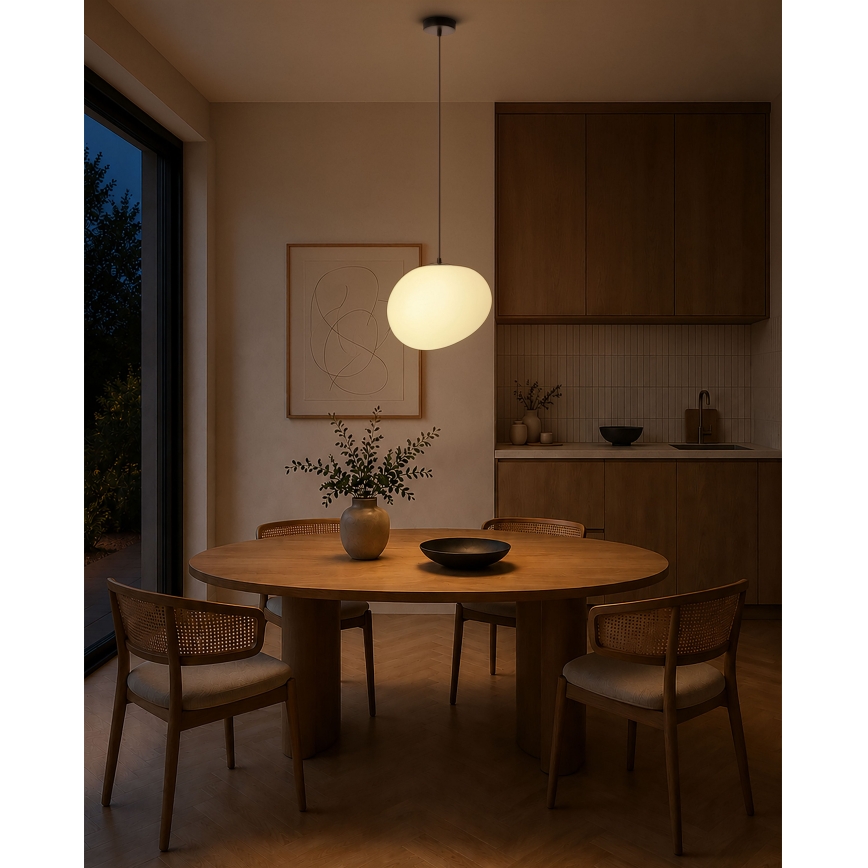 BRILAGI - Lámpara colgante con cable PEBBLES 1xE27/40W/230V Ø 30 cm negra