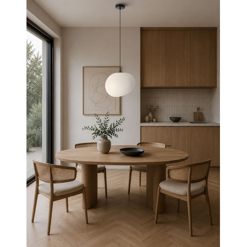 BRILAGI - Lámpara colgante con cable PEBBLES 1xE27/40W/230V Ø 30 cm negra