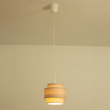 Brilagi - Lámpara colgante con cable RESNA 1xE27/60W/230V, diámetro 20 cm, beige