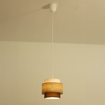 Brilagi - Lámpara colgante con cable RESNA 1xE27/60W/230V, diámetro 20 cm, beige/negro