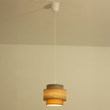 Brilagi - Lámpara colgante con cable RESNA 1xE27/60W/230V Ø 20 cm marrón/beige