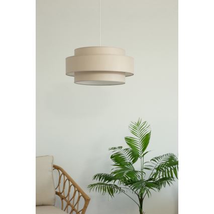 Brilagi - Lámpara colgante con cable RESNA 1xE27/60W/230V Ø 40 cm beige
