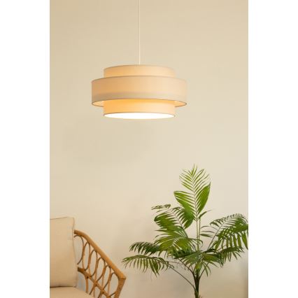 Brilagi - Lámpara colgante con cable RESNA 1xE27/60W/230V Ø 40 cm beige