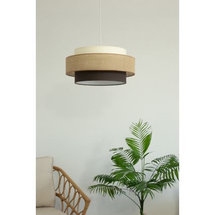 Brilagi - Lámpara colgante con cable RESNA 1xE27/60W/230V Ø 40 cm beige/negro