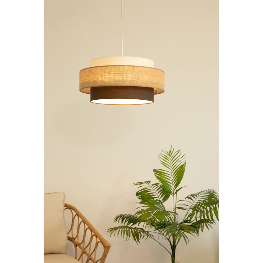 Brilagi - Lámpara colgante con cable RESNA 1xE27/60W/230V Ø 40 cm beige/negro