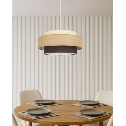 Brilagi - Lámpara colgante con cable RESNA 1xE27/60W/230V Ø 40 cm beige/negro
