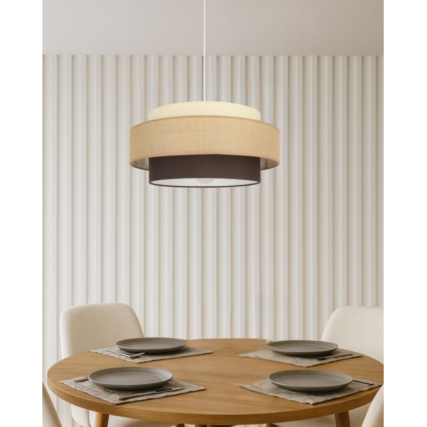 Brilagi - Lámpara colgante con cable RESNA 1xE27/60W/230V Ø 40 cm beige/negro