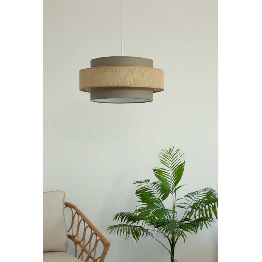 Brilagi - Lámpara colgante con cable RESNA, 1xE27/60W/230V, Ø 40 cm, marrón/beige