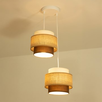 Brilagi - Lámpara colgante con cable RESNA 2xE27/60W/230V, diámetro 30 cm, beige/negro