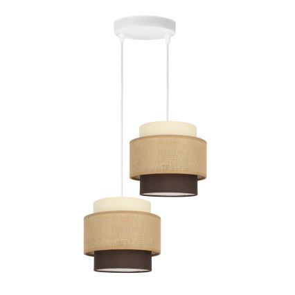 Brilagi - Lámpara colgante con cable RESNA 2xE27/60W/230V, diámetro 30 cm, beige/negro