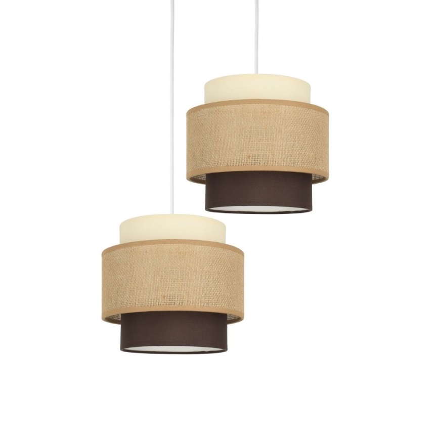 Brilagi - Lámpara colgante con cable RESNA 2xE27/60W/230V, diámetro 30 cm, beige/negro