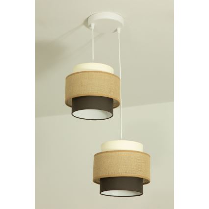 Brilagi - Lámpara colgante con cable RESNA 2xE27/60W/230V, diámetro 30 cm, beige/negro