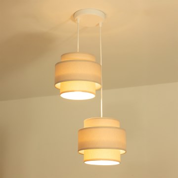 Brilagi - Lámpara colgante con cable RESNA 2xE27/60W/230V Ø 30 cm beige