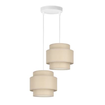Brilagi - Lámpara colgante con cable RESNA 2xE27/60W/230V Ø 30 cm beige