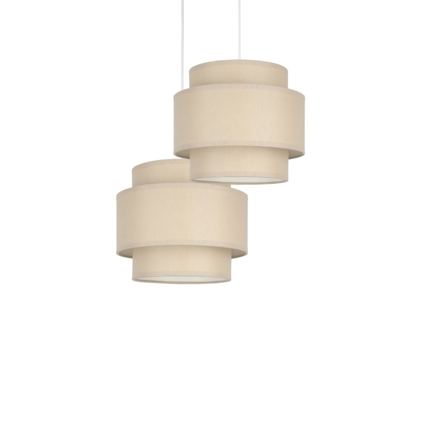 Brilagi - Lámpara colgante con cable RESNA 2xE27/60W/230V Ø 30 cm beige
