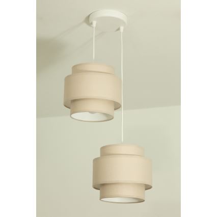 Brilagi - Lámpara colgante con cable RESNA 2xE27/60W/230V Ø 30 cm beige