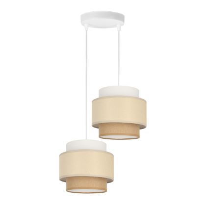 Brilagi - Lámpara colgante con cable RESNA 2xE27/60W/230V Ø 30 cm crema/beige