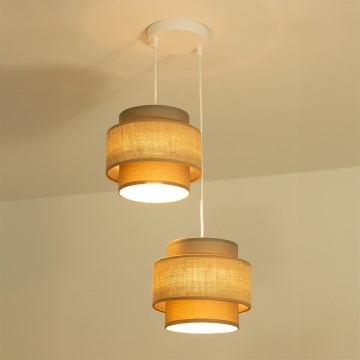 Brilagi - Lámpara colgante con cable RESNA 2xE27/60W/230V, Ø 30 cm, marrón/beige