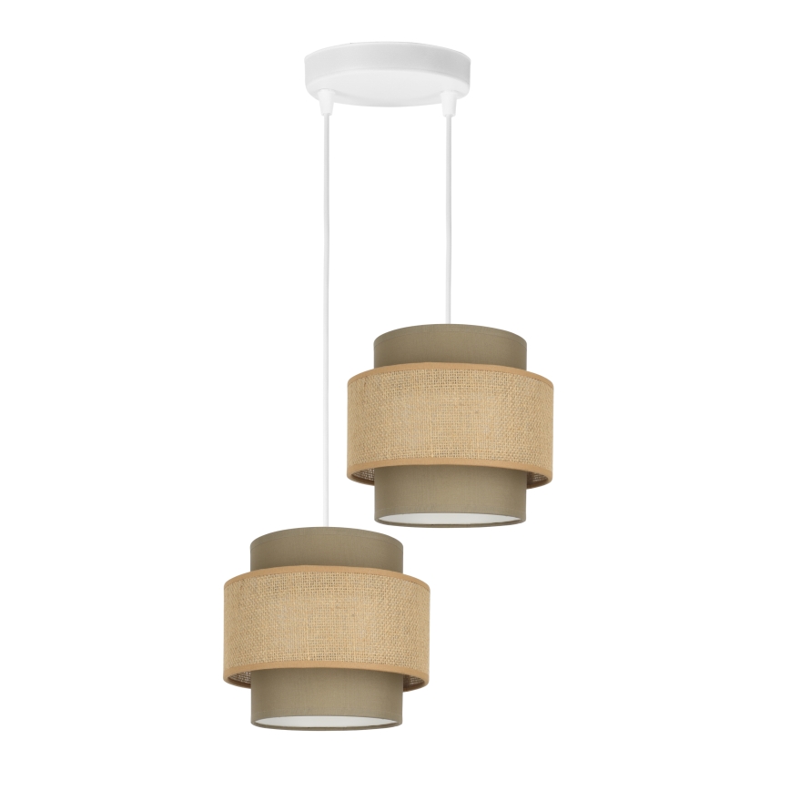 Brilagi - Lámpara colgante con cable RESNA 2xE27/60W/230V, Ø 30 cm, marrón/beige
