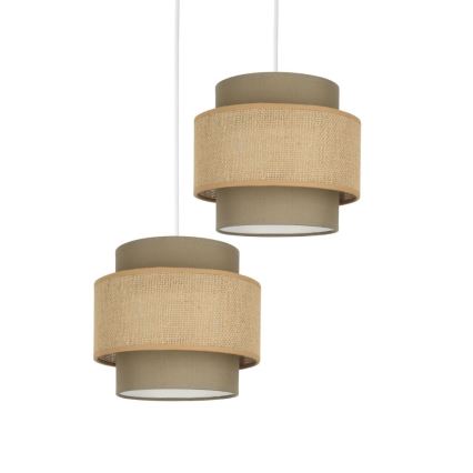 Brilagi - Lámpara colgante con cable RESNA 2xE27/60W/230V, Ø 30 cm, marrón/beige