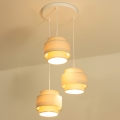 Brilagi - Lámpara colgante con cable RESNA 3xE27/60W/230V Ø 45 cm beige