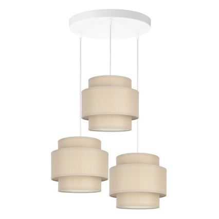 BRILAGI - Lámpara colgante con cable RESNA 3xE27/60W/230V Ø 45 cm beige