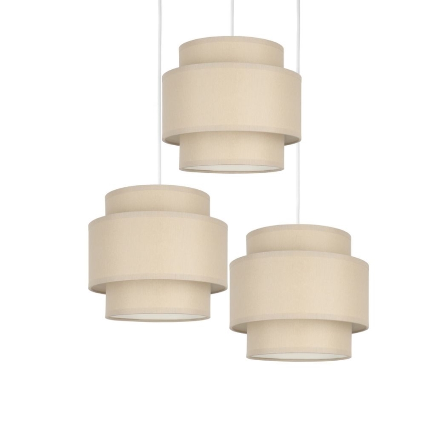 BRILAGI - Lámpara colgante con cable RESNA 3xE27/60W/230V Ø 45 cm beige