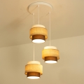 Brilagi - Lámpara colgante con cable RESNA 3xE27/60W/230V Ø 45 cm beige/negro