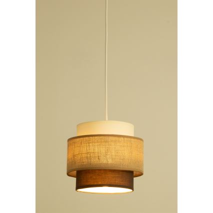 Brilagi - Lámpara colgante con cable RESNA 3xE27/60W/230V Ø 45 cm beige/negro