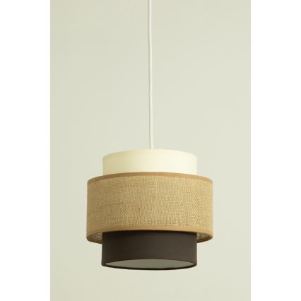 Brilagi - Lámpara colgante con cable RESNA 3xE27/60W/230V Ø 45 cm beige/negro