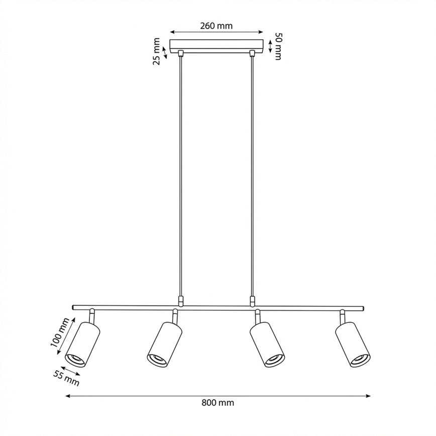 Brilagi - Lámpara colgante con cable SELE 4xGU10/30W/230V beige
