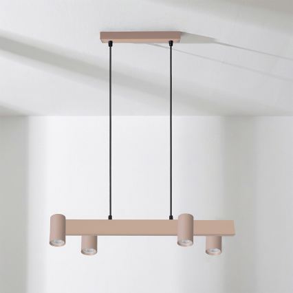 Brilagi - Lámpara colgante con cable SELE 4xGU10/30W/230V beige