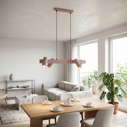 Brilagi - Lámpara colgante con cable SELE 4xGU10/30W/230V beige