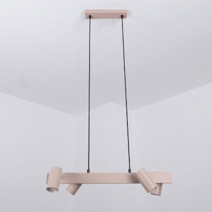 Brilagi - Lámpara colgante con cable SELE 4xGU10/30W/230V beige
